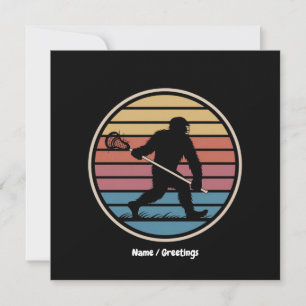 Invitation Drôle Bigfoot Sasquatch Lacrosse Vintage Sunset