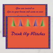 Invitation Drôle Boire des sorcières Joyeux Halloween (Devant / Derrière)