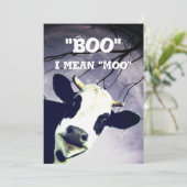 Invitation Drôle Boo Je veux dire Moo Cow Moon Halloween Part (Debout devant)