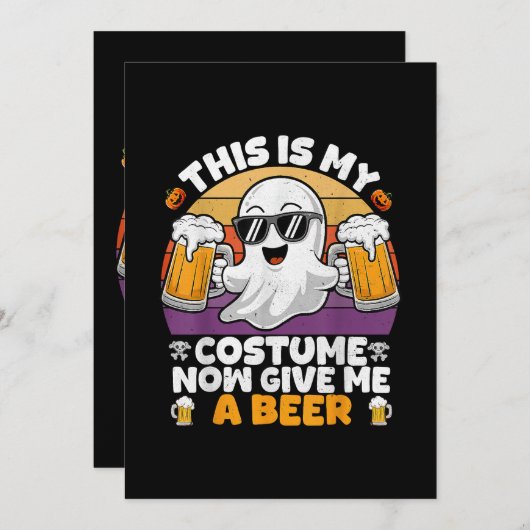 Invitation Drôle Boo Vintage  (Devant / Derrière)