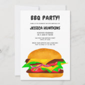 Invitation Drôle burger barbecue 30e anniversaire plaid (Devant)