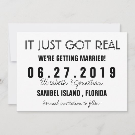 Invitation Drôle, ça vient juste d'avoir un vrai mariage Sauv (Devant)