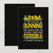 Invitation Drôle cadeau de natation pour nageur (Devant / Derrière)