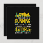 Invitation Drôle cadeau de natation pour nageur (Devant / Derrière)