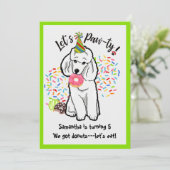 Invitation Drôle caniche Donuts de chien Anniversaire (Debout devant)