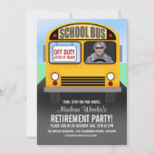 Invitation Drôle Cartoon School Bus Driver Retraite Party (Devant)
