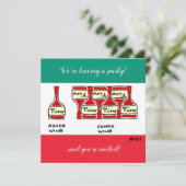 Invitation Drôle Cartoon Vin Condo Réchauffement Dégustation (Debout devant)