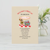 Invitation Drôle Caveman Vieux mode VIANDE au barbecue (Debout devant)