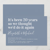 Invitation Drôle C'est un renouvellement de vœux après 20 ans (Devant / Derrière)