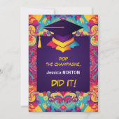 Invitation Drôle Champagne & Confetti Bash (Devant)