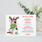 Invitation Drôle Chat Noël Fête d'entreprise (Debout devant)