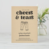 Invitation Drôle Cheers & Larmes Bière Sortir de la fête (Debout devant)