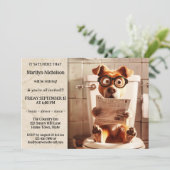 Invitation Drôle Chien Whimsical Retirement Party (Debout devant)