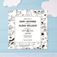 Drôle Chiens doodle motif baby shower