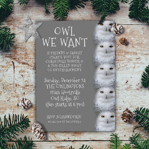 Invitation Drôle Chouette que nous voulons pour Noël ... Chou