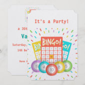 Invitation Drôle Citation Bingo Thème Anniversaire Personnali (Devant / Derrière)