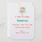 Invitation Drôle Citation Bingo Thème Anniversaire Personnali (Dos)