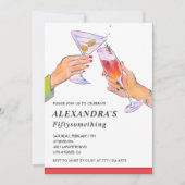 Invitation Drôle Cocktail Champagne 53e anniversaire (Devant)