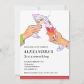 Invitation Drôle Cocktail Champagne 67e anniversaire (Devant)