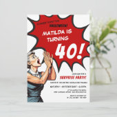 Invitation Drôle Comic Surprise 40e anniversaire (Debout devant)