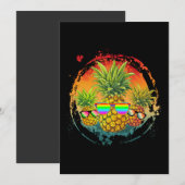 Invitation Drôle d'ananas ambiance estivale (Devant / Derrière)