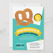 Invitation drôle d'anniversaire à thème Bretzel (Devant)