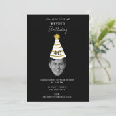 Invitation drôle d'anniversaire avec photo de visa (Debout devant)