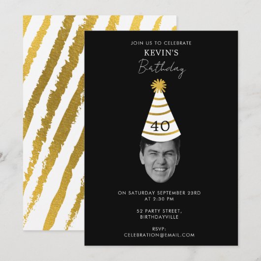 Invitation drôle d'anniversaire avec photo de visa (Devant / Derrière)