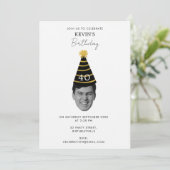 Invitation drôle d'anniversaire avec photo de visa (Debout devant)