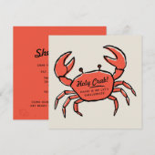 Invitation drôle d'anniversaire de crabe pour les (Devant / Derrière)