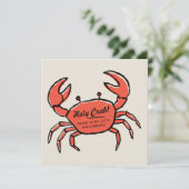Invitation drôle d'anniversaire de crabe pour les (Debout devant)