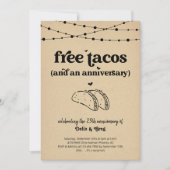 Invitation drôle d'anniversaire de fête avec Taco  (Devant)