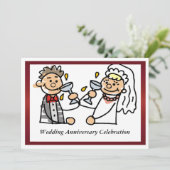 Invitation drôle d'anniversaire de mariage (Debout devant)