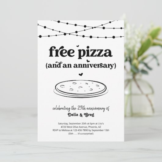 Invitation drôle d'anniversaire de mariage avec pi (Debout devant)