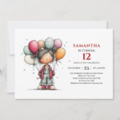 Invitation drôle d'anniversaire pour une petite fi (Devant)