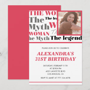 Invitation drôle de 31e anniversaire Mythe Légende