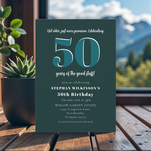 Invitation drôle de 50e anniversaire "Pas plus âgé
