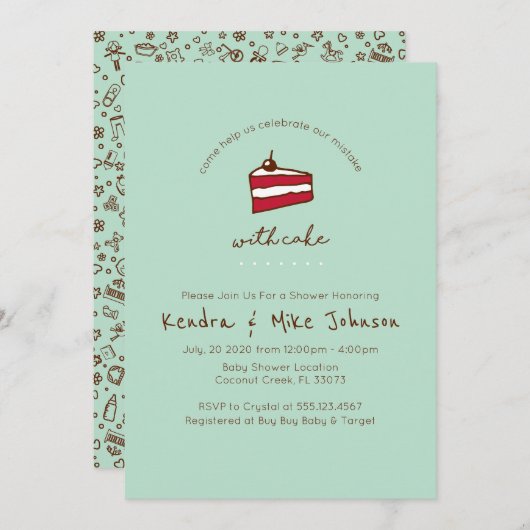 Invitation drôle de Baby shower (Devant / Derrière)