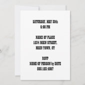 Invitation drôle de bande dessinée anniversaire (Dos)