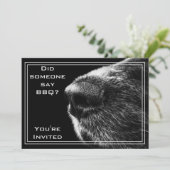 Invitation drôle de BBQ avec le nez de chien (Debout devant)