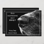 Invitation drôle de BBQ avec le nez de chien (Devant / Derrière)