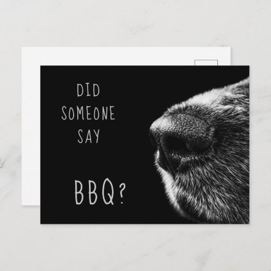 Invitation drôle de BBQ pour chien (Devant / Derrière)