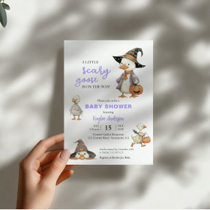 Invitation drôle de bébé Halloween en forme d'oie
