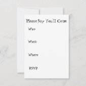 Invitation ~ drôle de ~ d'invitation de dîner humoristique (Dos)