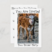 Invitation ~ drôle de ~ d'invitation de dîner humoristique (Devant / Derrière)