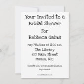 Invitation drôle de douche nuptiale (Dos)