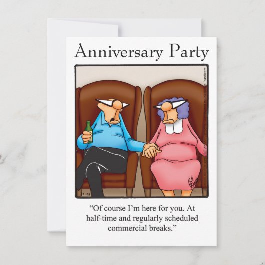 Invitation drôle de fête d'anniversaire de mariage (Devant)