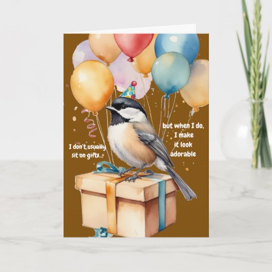 Invitation drôle de fête d'anniversaire de mésange (Devant)