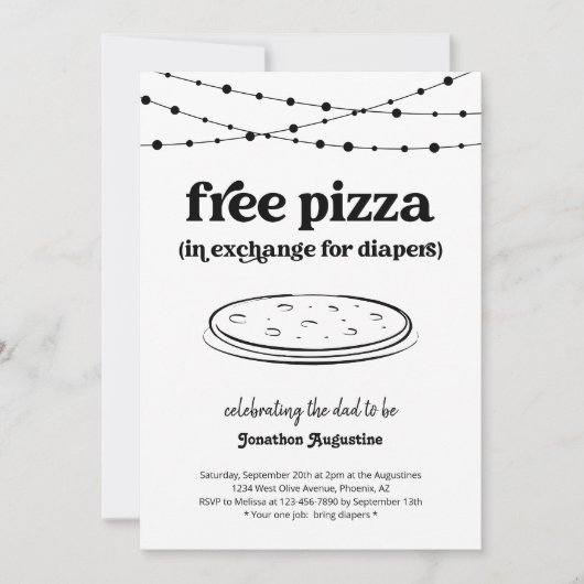 Invitation drôle de fête de bébé pour homme avec p (Devant)