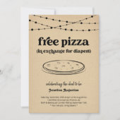 Invitation drôle de fête de couche pour homme Pizz (Devant)